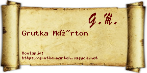 Grutka Márton névjegykártya